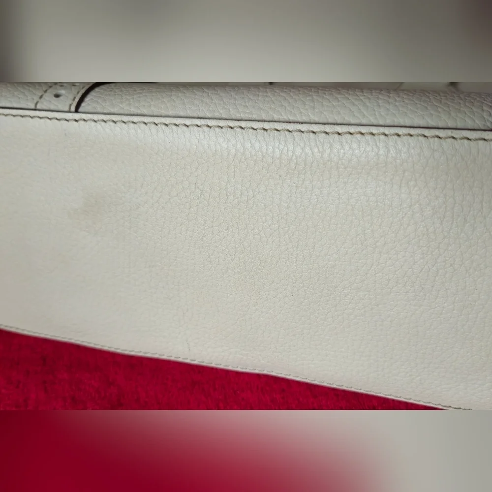 Dooney & Bourke Cream Leather Satchel - Picture 15 of 16